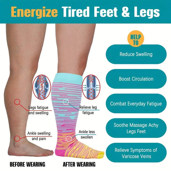 2023 Plus Size Sports Compression Socks