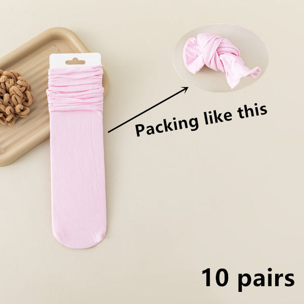 Thin Loose Socks Pile Socks Solid Colors Ice